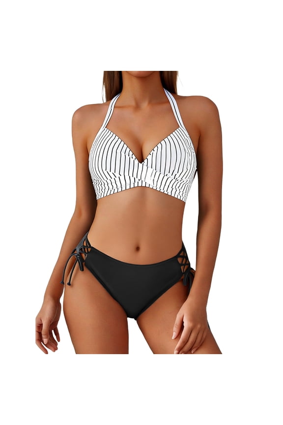 Bikini Sets for Women 2 Piece Swimsuit V Neck Swimwear Two Piece Bathing Suit Swim Suit