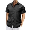 thumbnail image 1 of Kakii Hawaiian Shirt for Men Button Down Short Sleeve Shirts Textured Casual Summer Beach Linen Shirts, 1 of 6