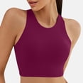 thumbnail image 1 of Kakii High Neck Crop Tank Tops for Women - Racerback Padded Longline Sports Bras Workout, 1 of 8