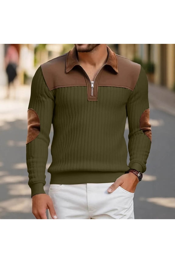 Men Quarter Zip Pullover Sweaters Lightweight Knit Dress Sweater for Work Casual