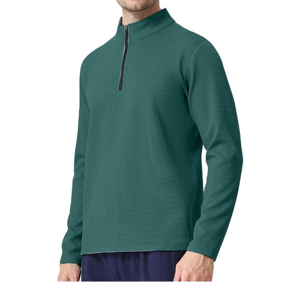 Kakii Men Quarter Zip Pullovers Lightweight Long Sleeve Golf Shirts Dry Fit 1/4 Zip Athletic Shirt for Workout Running
