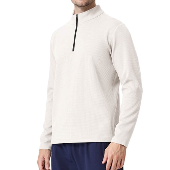 Kakii Men Quarter Zip Pullovers Lightweight Long Sleeve Golf Shirts Dry Fit 1/4 Zip Athletic Shirt for Workout Running