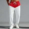 thumbnail image 1 of Kakii Men's Baggy Sweatpants Color Block Drawstring Wide Leg Sweatpants Athletic Sweat Pants Joggers, 1 of 9