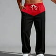 thumbnail image 1 of Kakii Men's Baggy Sweatpants Color Block Drawstring Wide Leg Sweatpants Athletic Sweat Pants Joggers, 1 of 9