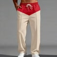 thumbnail image 1 of Kakii Men's Baggy Sweatpants Color Block Drawstring Wide Leg Sweatpants Athletic Sweat Pants Joggers, 1 of 9