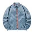 thumbnail image 1 of Kakii Men's Bomber Jacket Lightweight Casual Spring Fall Windbreaker Zip Up Coat with Pocket, 1 of 5