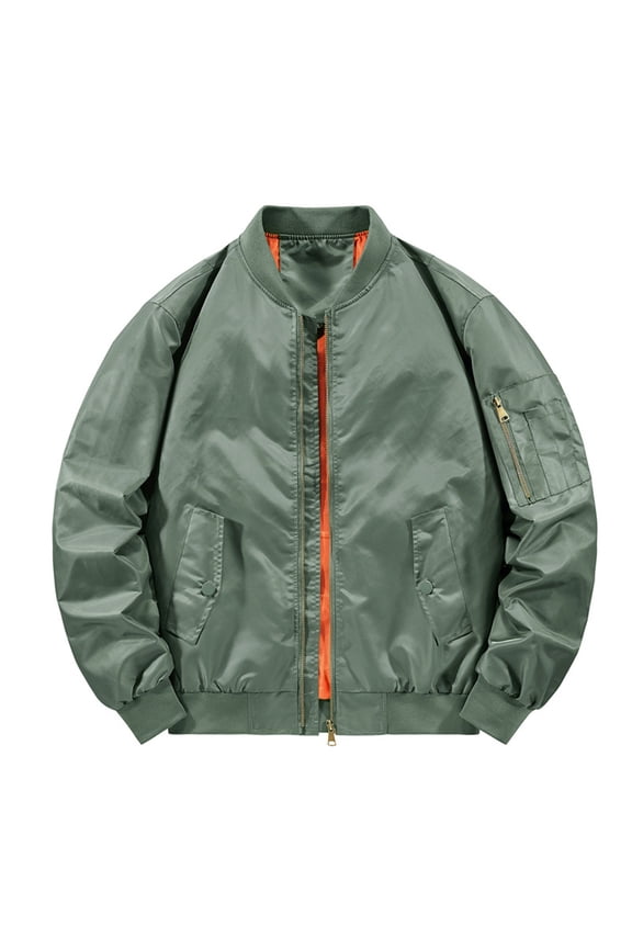 Men's Bomber Jacket Lightweight Casual Spring Fall Windbreaker Zip Up Coat with Pocket