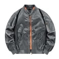 thumbnail image 1 of Kakii Men's Bomber Jacket Lightweight Casual Spring Fall Windbreaker Zip Up Coat with Pocket, 1 of 1