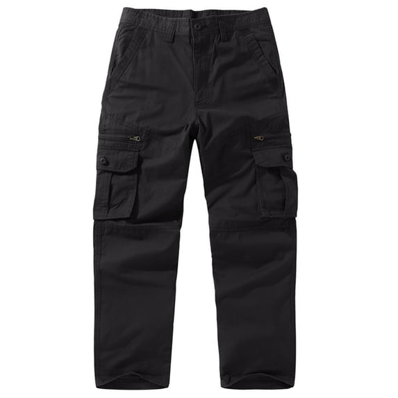 Kakii Men's Cargo Pants with Pockets Outdoor Casual Ripstop Camo Military Combat Construction Work Pants