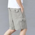 thumbnail image 1 of Kakii Men's Cargo Shorts, 5-Inch Inseam Utility Shorts with Multiple Zipper Pockets & Elastic Waist, Casual Shorts, 1 of 7