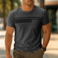 thumbnail image 1 of Kakii Men's Casual T-Shirt Short Sleeve Regular Fit Crewneck Tee Summer Graphic Tops with Pocket, 1 of 7