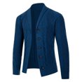 thumbnail image 1 of Kakii Men's Casual Wool Blend Cardigan Sweaters Long Sleeve Shawl Collar Buttons Down Cable Knit Sweater, 1 of 6