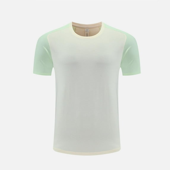 Kakii Men's Color Block Performance Tee, Short Sleeve Crew Neck, Moisture Wicking Stretch Athletic Top