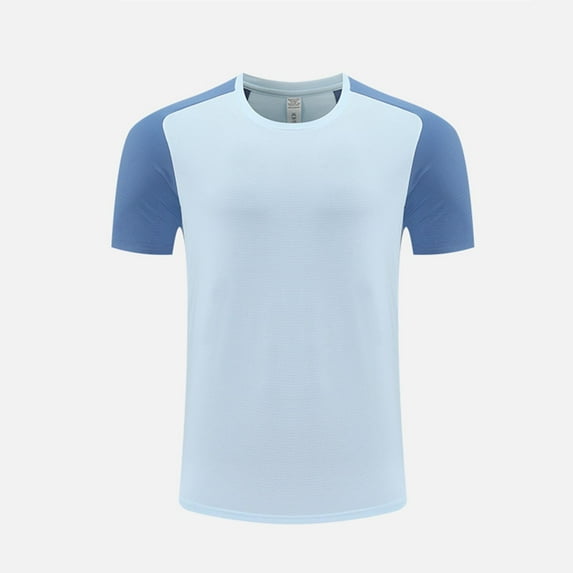 Kakii Men's Color Block Performance Tee, Short Sleeve Crew Neck, Moisture Wicking Stretch Athletic Top