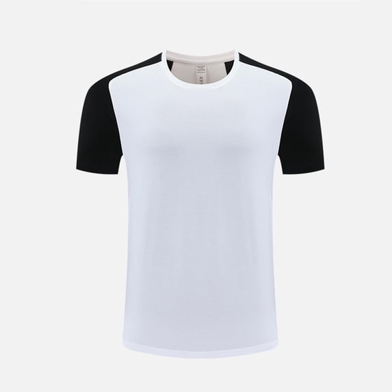Kakii Men's Color Block Performance Tee, Short Sleeve Crew Neck, Moisture Wicking Stretch Athletic Top