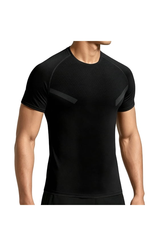 Men's Compression Shirt Short Sleeve Workout Gym Top Cool Dry Athletic Base Layer Undershirt T-Shirt for Sport Running