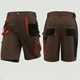 thumbnail image 1 of Kakii Men's Contrast Color Work Shorts, Durable Construction Carpenter Shorts with Multiple Button Pockets, EU Size Utility Shorts, 1 of 7