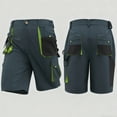 thumbnail image 1 of Kakii Men's Contrast Color Work Shorts, Durable Construction Carpenter Shorts with Multiple Button Pockets, EU Size Utility Shorts, 1 of 9