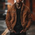 thumbnail image 1 of Kakii Men's Corduroy Zip Front Jacket, Long Sleeve Stand Collar Casual Shacket with Two Zipper Pockets, 1 of 8