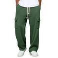 thumbnail image 1 of Kakii Men's Drawstring Sweatpants, Relaxed Fit Casual Joggers with Side Cargo Pockets, Elastic Waist Lounge Pants, 1 of 7
