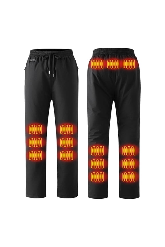 Men's Electric Heating Pants,15-Zone Battery Heated Trousers with Adjustable Waist, 3-Mode Warm Fleece-Lined Winter Pants