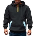 thumbnail image 1 of Kakii Men's Fleece Hoodie Casual Long Sleeve 1/4 Zipper Pullover Sweatshirts, 1 of 6