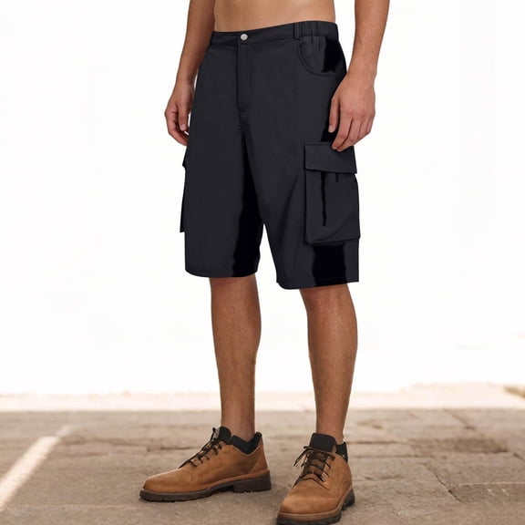 Kakii Men's Hiking Cargo Shorts with Zipper Pockets Quick Dry Casual Stretch Golf Work Short Outdoor Summer