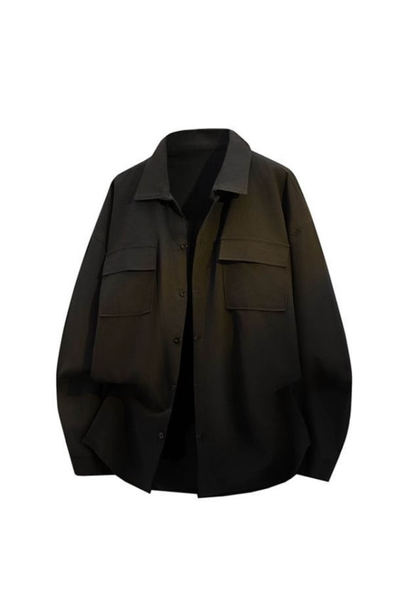Men's Lightweight Military Style Jacket Washed Cotton with Multi Pockets