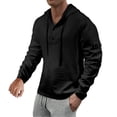 thumbnail image 1 of Kakii Men's Originals Tri-blend Jersey Hoodie, T-Shirt Hoodie with Henley Collar, 1 of 2