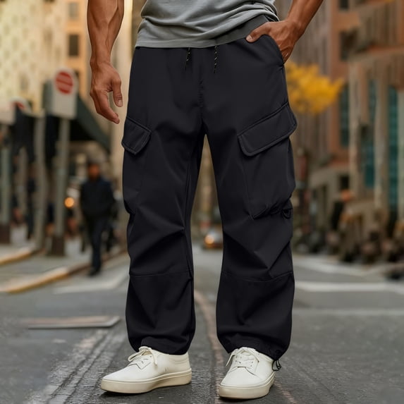 Kakii Men's Outdoor Hiking Pants, Water-Resistant & Windproof Cargo Trousers with Reinforced Knees, Multi-Pocket Tactical Pants