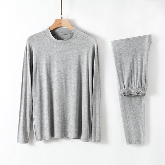 Kakii Men's Pajama Set Long Sleeve Sleep Sets Sleepwear Loungewear Bottom Pants Soft Comfortable Sleeping Jammies Suit