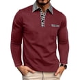 thumbnail image 1 of Kakii Men's Polo Shirts Long Sleeve Casual Fashion Polo Tee Shirts Color Block Slim Fit Golf Polo Shirt with Pocket, 1 of 8