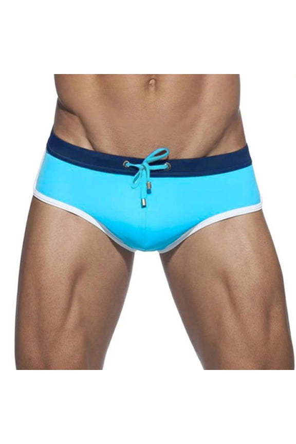 Men's Quick Dry Swim Briefs Bikini Swimsuit Board Shorts with Adjustable Drawstring