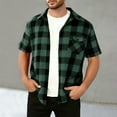 thumbnail image 1 of Kakii Men's Regular Fit Plaid Short Sleeve Button Down Casual Checkered Shirt, 1 of 8