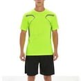 thumbnail image 1 of Kakii Men's Solid Color Workout Set, Performance Short Sleeve Tee & Elastic Waist Gym Shorts, Coordinated Training Outfit, 1 of 6