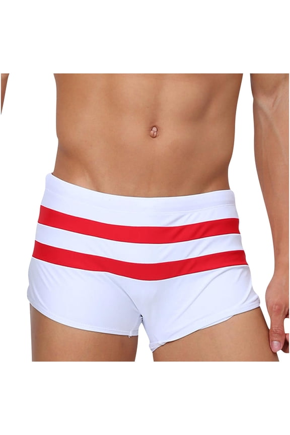 Men's Strip Swimwear Trunks Brand Beach Short Pants