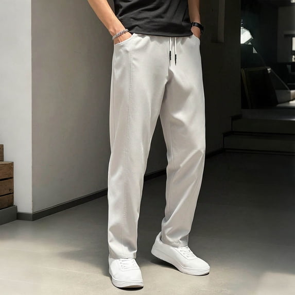 Kakii Men's Sweatpants Lightweight Joggers with Zipper Pockets Quick Dry Elastic Waist Hiking Pants for Men Athletic Workout