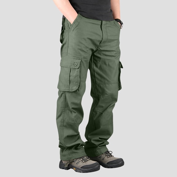 Kakii Men's Tactical Pants, Water Resistant Ripstop Cargo Pants, Lightweight EDC Work Hiking Pants, Outdoor Apparel