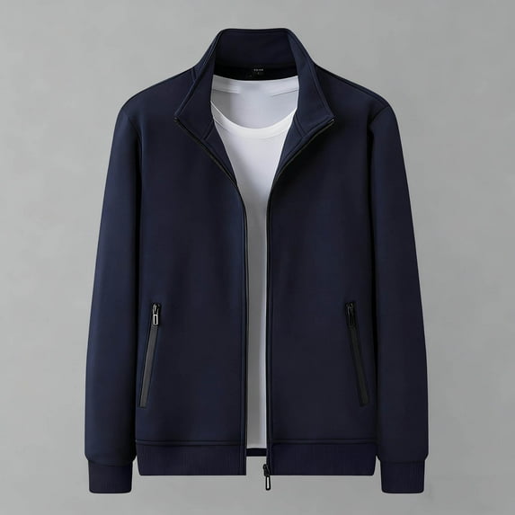 Kakii Men's Track Jackets Lightweight Full-Zip Casual Coat Workout Running Athletic Active Jacket With Pockets