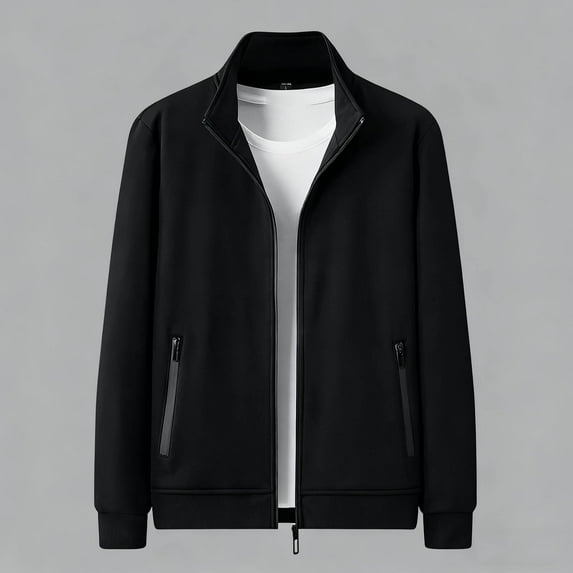 Kakii Men's Track Jackets Lightweight Full-Zip Casual Coat Workout Running Athletic Active Jacket With Pockets