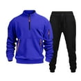thumbnail image 1 of Kakii Men's Tracksuit Quarter Zip Pullover Fleece Two Piece Set Sweatsuits Stand Collar Long Sleeve Sweatshirt, 1 of 3