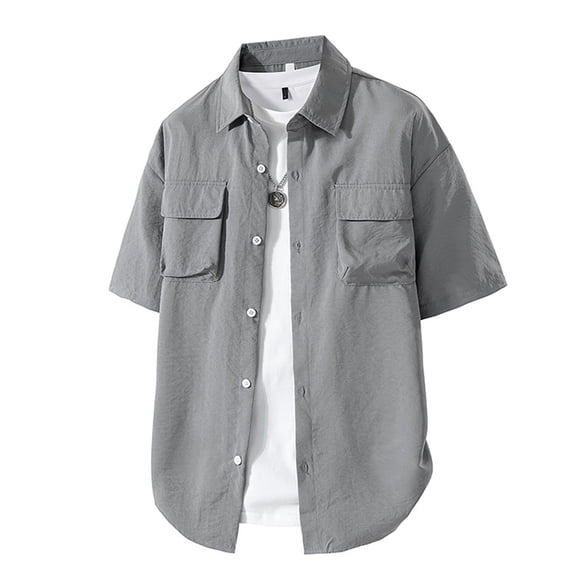 Kakii Men's UPF 50+ UV Short Sleeve Hiking Fishing Shirt Quick Dry Cooling Sun Protection Shirt for Travel Safari