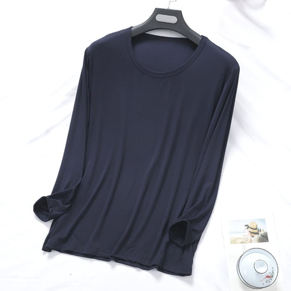 Kakii Men's Viscose Pajama Top Long Sleeves Sleep T-Shi