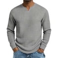 thumbnail image 1 of Kakii Men’s Waffle Henley Shirts, Long Sleeve Button Tops Casual Basic T-Shirts Lightweight Knit Pullover, 1 of 6