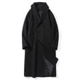 thumbnail image 1 of Kakii Men's Winter Double Breasted Wool Coat Long Sleeve Notch Lapel Midi Long Winter Trench Coat, 1 of 6