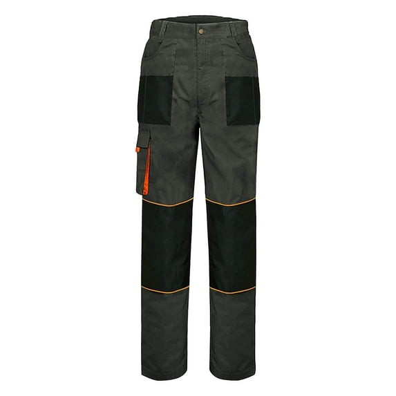 Kakii Men's Work Pants with Multiple Pockets, Durable Cotton Canvas Cargo Trousers for Utility & Outdoor, Relaxed Fit