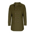 thumbnail image 1 of Kakii Men's ouble Breasted Wool Blend Coat, Mid-Length Utility Trench with Notch Lapel & Flap Pockets, Classic Fall & Winter Overcoat, 1 of 4