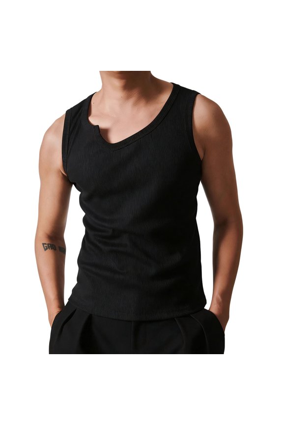 Mens Athletic Workout Tank Top Undershirts Heavyweight Thread Slim Fit Sleeveless Cut Off Gym Shirts Tees