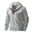 thumbnail image 1 of Kakii Mens Fashion Pullover Hoodies Long Sleeve Thermal Drawstring Button Texture Hooded Sweatshirt, 1 of 8