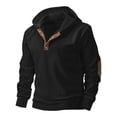 thumbnail image 1 of Kakii Mens Fashion Pullover Hoodies Long Sleeve Thermal Drawstring Button Texture Hooded Sweatshirt, 1 of 8